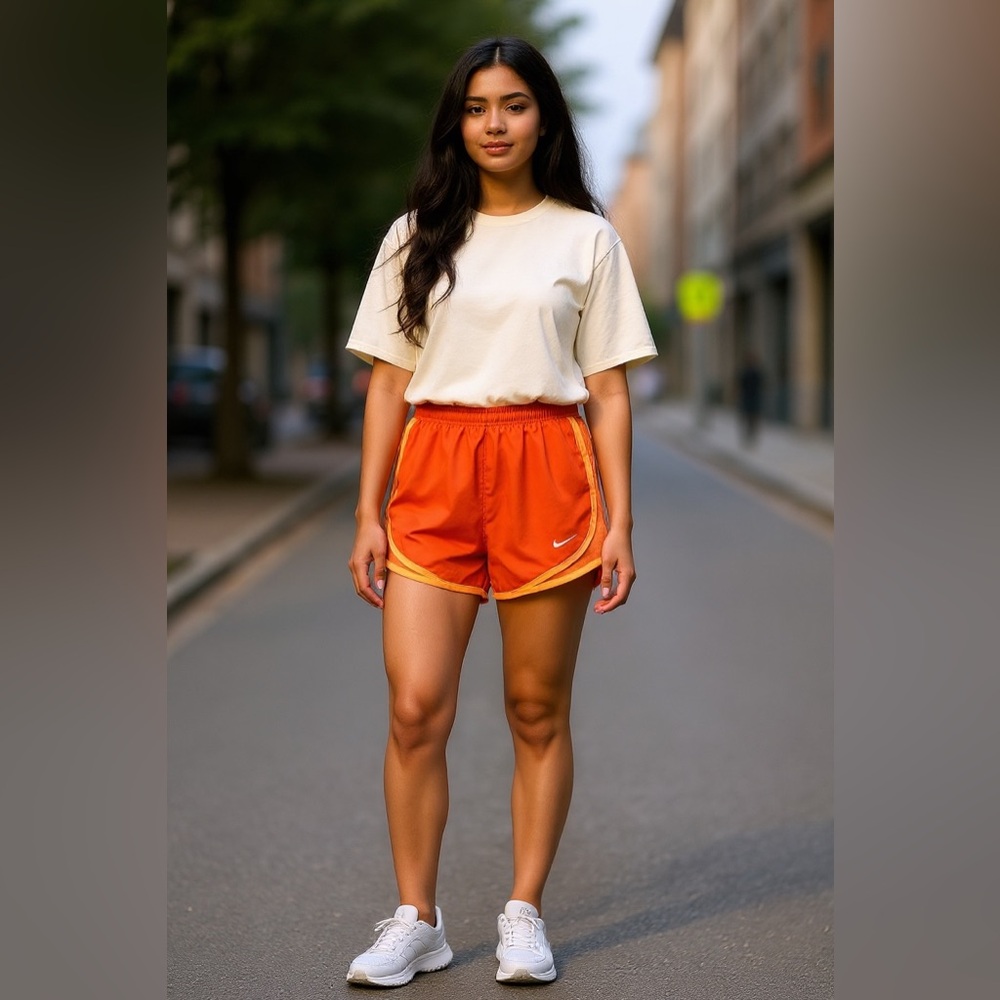 Nike Women's Vibrant Orange Athletic Shorts